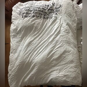 Burberry White Text Print Duvet Cover
